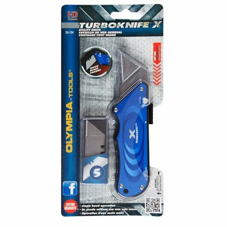 OLYMPIA TOOLS 33-134 Turboknife X Blue Utility Knife 60633134